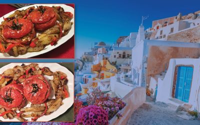 Recipe: Harvest Gem — Greek Stuffed Tomatoes with Roasted Potatoes Makes for a Stunning Meal